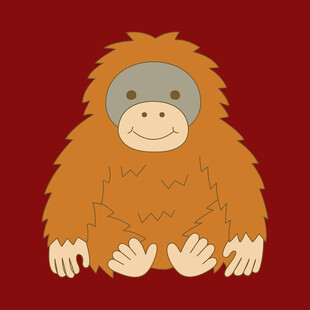 可爱卡通猩猩插画