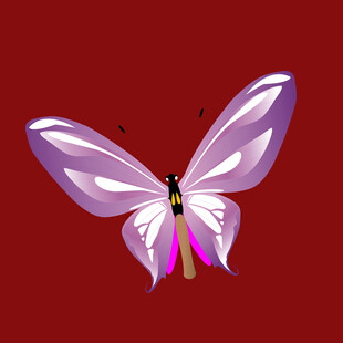 紫色梦幻蝴蝶插画