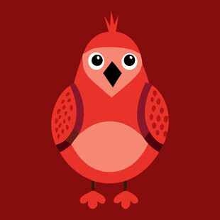 红色卡通小鸟形象