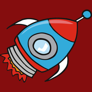 卡通火箭插画