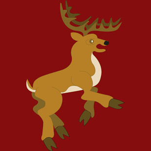 跳跃的卡通小鹿