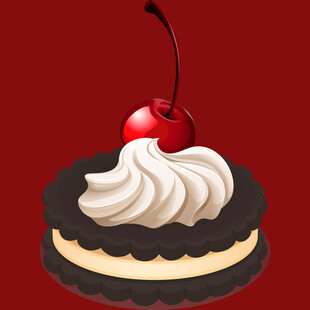樱桃装饰的美味巧克力蛋糕