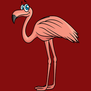 卡通火烈鸟站立姿态图