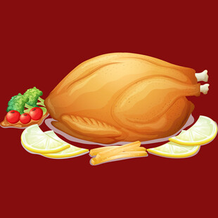 美味烤火鸡配新鲜蔬菜