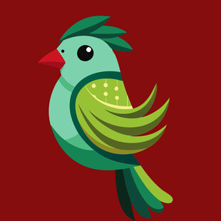 绿色小鸟插画