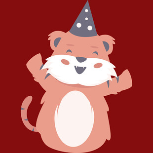 戴帽欢乐小老虎