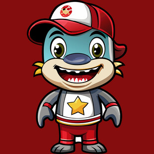 卡通海獭小英雄形象