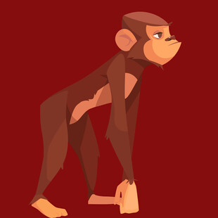 站立的卡通猴子形象