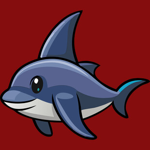 可爱卡通海豚形象