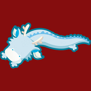 蓝色卡通龙形象设计