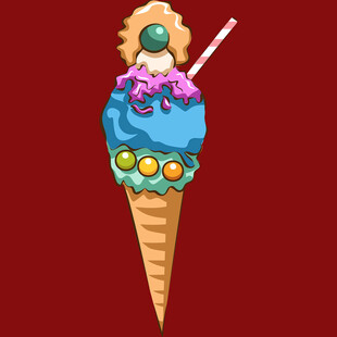 美味多彩甜筒冰淇淋