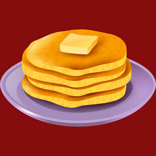 堆叠的美味黄油煎饼