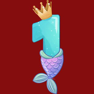 美人鱼主题岁生日数字