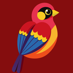 彩色小鸟插画