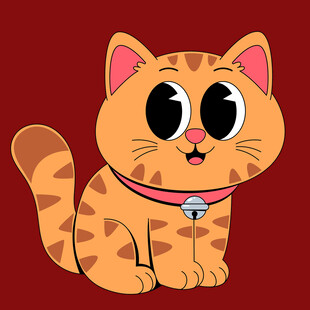 可爱斑纹小猫戴铃铛