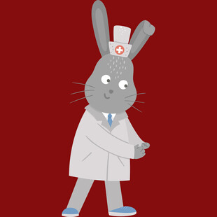 穿白大褂的兔子医生