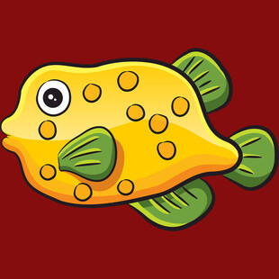 黄色斑点小鱼插画