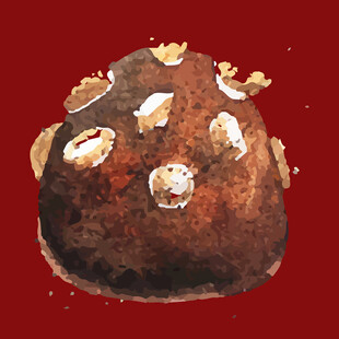 水彩画中的棕色斑点蘑菇