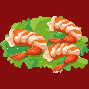 美味虾仁配生菜