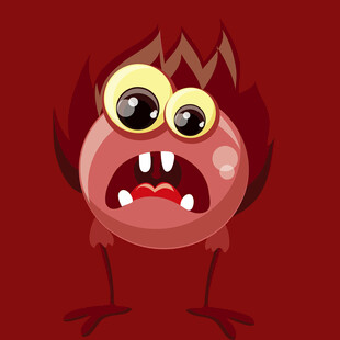 愤怒的卡通小怪物