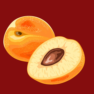 鲜美的黄杏与半剖杏子