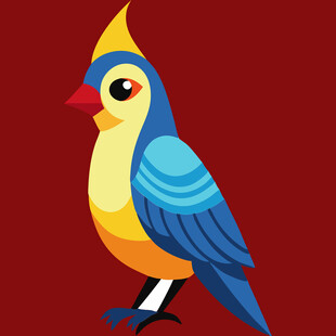 彩色小鸟插画