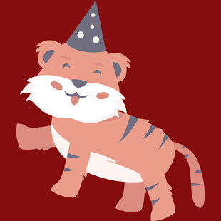 戴帽小老虎卡通形象