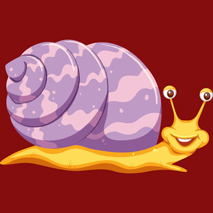 可爱紫色蜗牛卡通形象
