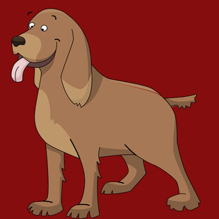 可爱棕色小狗吐舌站立