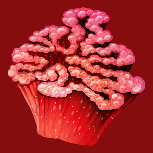 粉色糖霜纸杯蛋糕