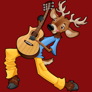 弹吉他的俏皮小鹿