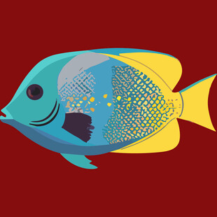 彩色热带鱼插画