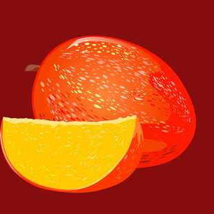 红皮黄瓤水果插画