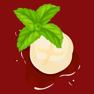 薄荷点缀的美味甜点