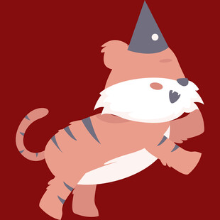 戴帽小老虎可爱卡通形象