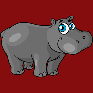 可爱卡通河马形象