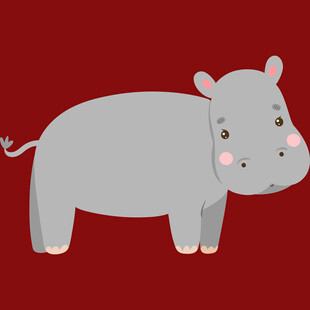 可爱卡通河马形象