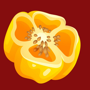 切开的黄色甜椒