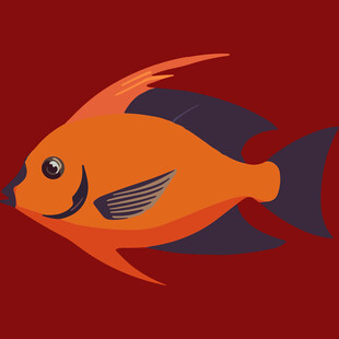 橙色小鱼插画