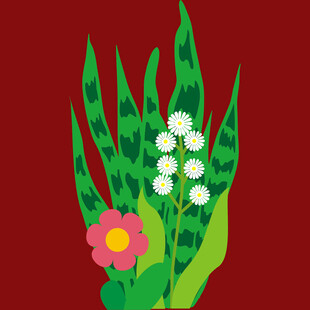 手绘花卉组合图案