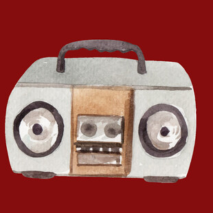 复古手提式录音机