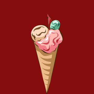 美味冰淇淋甜筒插画