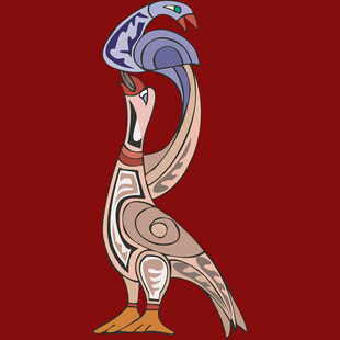 神秘图腾风格的奇异鸟类形象