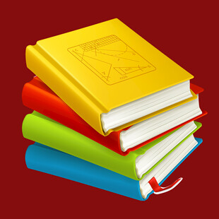 多彩书籍堆叠