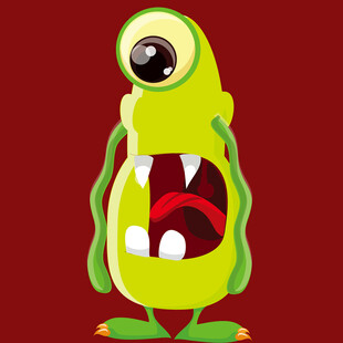 绿色独眼怪兽卡通形象