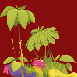 奇幻植物景观插画