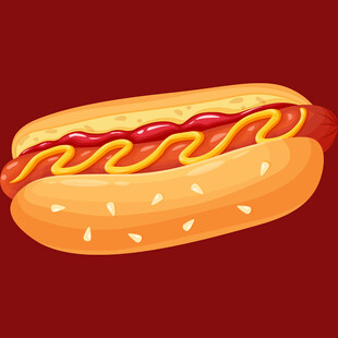 美味热狗插画