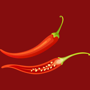 两个红辣椒特写