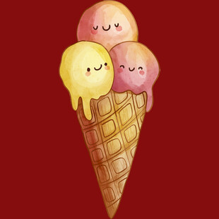 可爱三色冰淇淋甜筒