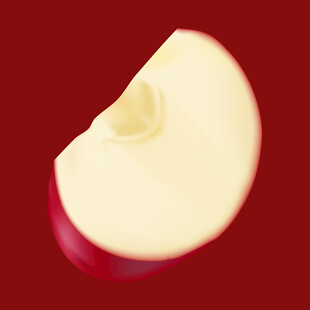 切开的红苹果果肉特写